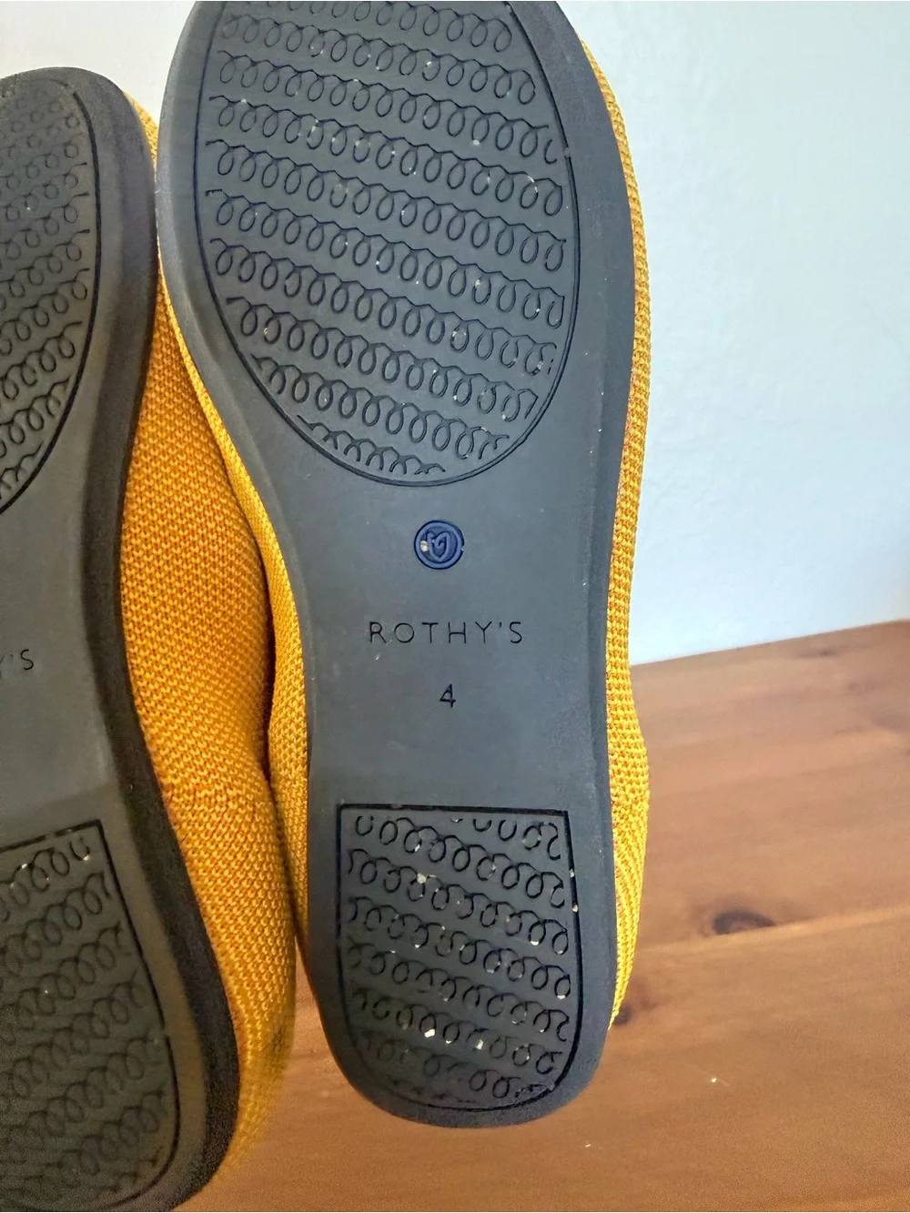 Rothy's Kids Yellow Slip-On Flats with Pink & Blue Accents